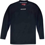 CCM front view of black 5000 Series jersey showing clean v-neck and fit benefits
