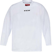 CCM practice jersey front view showing clean white design and breathable fit