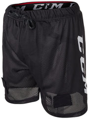 CCM front view of loose mesh jock shorts showing fit and ventilation benefit