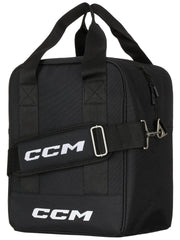 CCM front view of black puck bag showing capacity and sturdy build for reliable transport