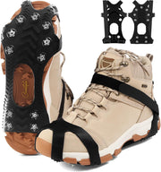 Ceestyle front view of XX-Large crampons showing full spike layout and fit, boosts winter footing