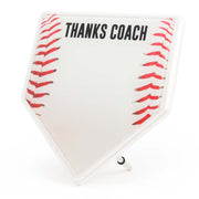 ChalkTalkSPORTS front view showing home plate design and signing area benefit: clear display