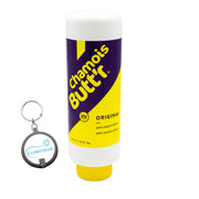 Chamois Butt'r front view of 32 oz bottle showing product and label benefits