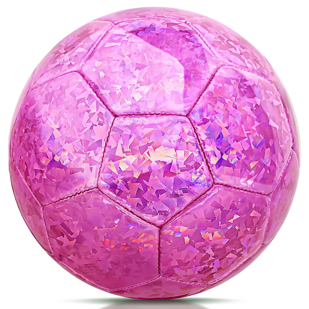 Champhox front view pink size 5 ball showing bright ink-splash design and visibility