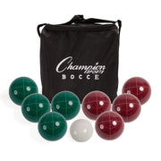 Champion Sports front view of bocce set showing balls and bag, ready to play