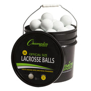 Champion Sports lacrosse balls and bucket front view showing organized storage benefit