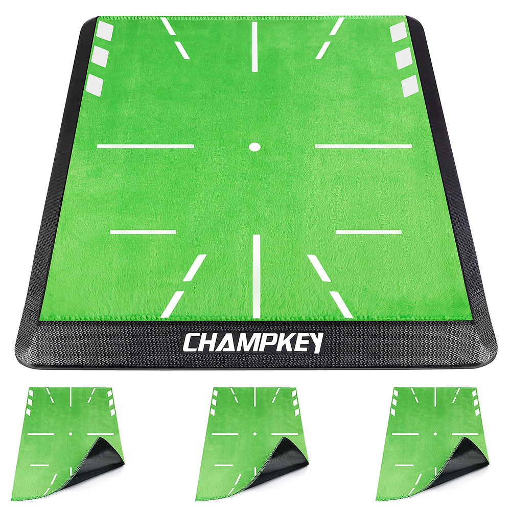 CHAMPKEY front view of mat showing full hitting surface and benefits