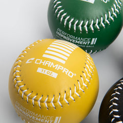 CHAMPRO striped ball midair showing rotation to track spin improvement