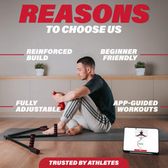 Champs MMA side profile folded for compact storage, saving space in home or gym