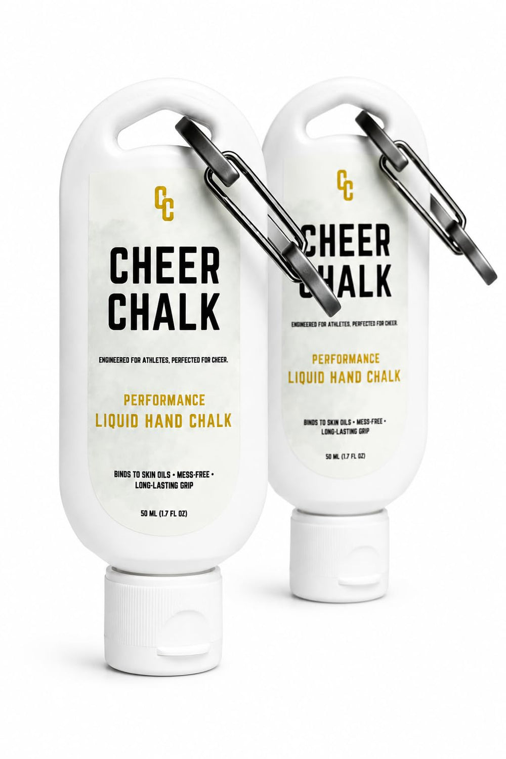 Cheer Chalk front bottle showing label and 50ml size for portable grip