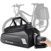 CHIMONA front view of rear rack bag showing capacity and design benefit