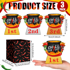 Cinnvoice trophies inside custom chili-themed boxes ready for gifting or award ceremony