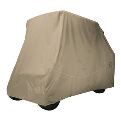 Classic Accessories front view of cover showing full cart protection and neat fit