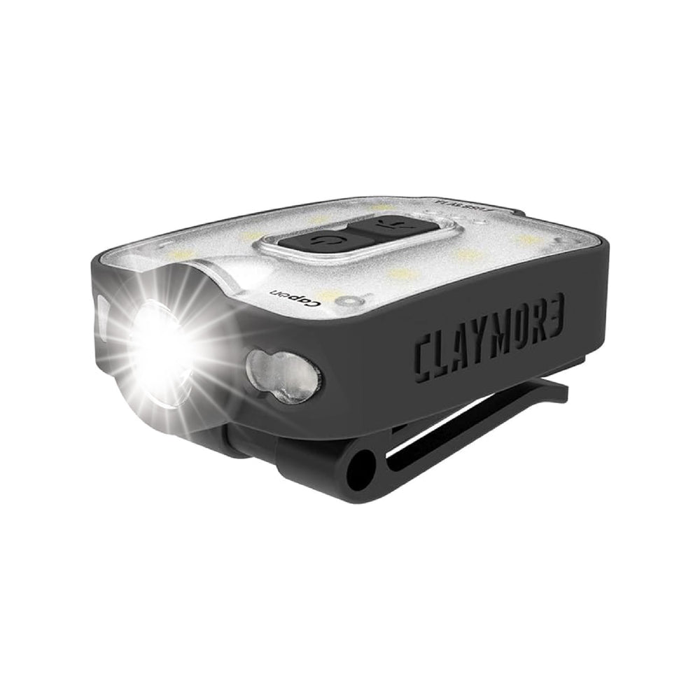 Claymore Capon 40B front view showing compact light and clip, reliable hands-free illumination