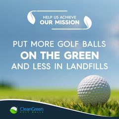 Clean Green Golf Balls close-up of scuffed cover showing inspected playability benefit