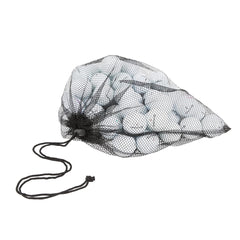 Clean Green Golf Balls mesh bag unzipped with balls visible, easy transport benefit