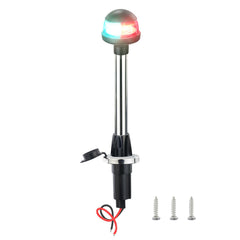 CLGMarine front view of bow light showing clear red and green lenses and benefit of visibility