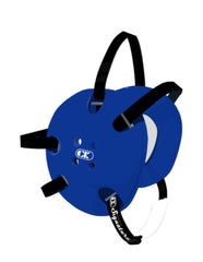 Cliff Keen headgear front view in royal black showing secure fit and lightweight comfort