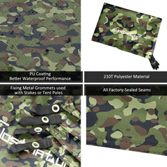 Clostnature footprint folded in drawstring bag for lightweight, compact carrying
