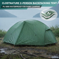 Clostnature vestibule with gear stored, offering dry organized storage