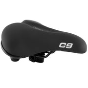 Cloud-9 front view of saddle showing plush memory-foam top and waterproof cover for comfort