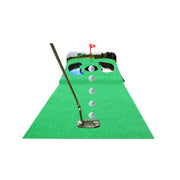 Club Champ front view showing full putting mat and hazards, helps realistic practice