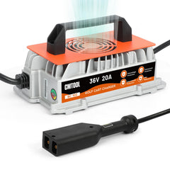CMTOOL front view of charger showing durable casing and fast charge benefit