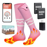 CNaiyunpin heated socks front packaging showing included batteries and charger for easy setup