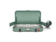 Coleman Cascade 222 front view showing compact case and latch for easy transport