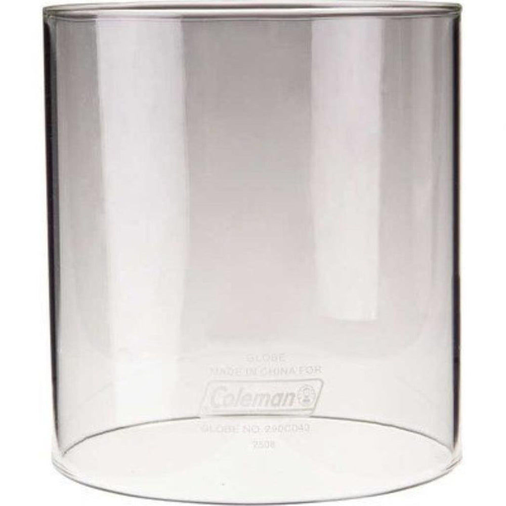 Coleman clear straight globe front view showing clear glass and restored brightness