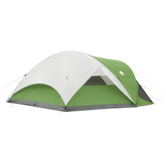 Coleman rainfly awning over window demonstrating dry ventilation benefit