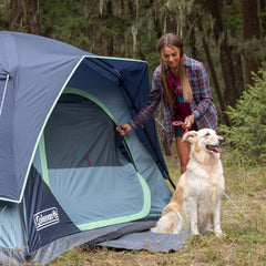 Coleman Skydome two people setting up tent fast for quick campsite benefit