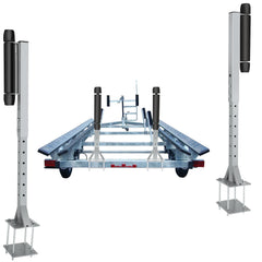 Colinktool front view of guide-on showing durable steel bracket and rollers protecting hull