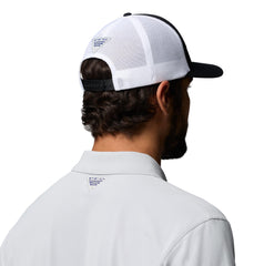 Columbia side profile displaying 3D stretch fit and structured bill for secure wear