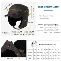 Comhats earflaps buttoned down protecting ears and chin