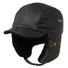 Comhats aviator hat front view showing classic pilot shape and warmth