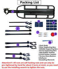 COMINGFIT rack with red reflector and elastic cords enhancing visibility and security
