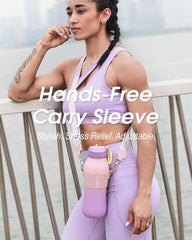Coolflask lids display with straw and wide cap for versatile sipping