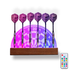 CoolGift Mart front view of wall-mounted light up dart stand highlighting clear display