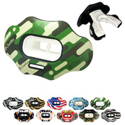 COOLLO SPORTS front view of lip guard MAXX showing package and camo design for clear selection