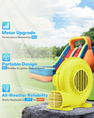 CooTentler blower top handle and size comparison for easy carrying and transport
