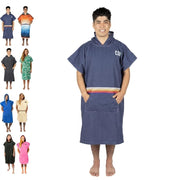 COR Surf front view of hooded changing robe showing coverage and fit