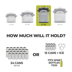 CORE side pocket holding bottles for convenient hands-free storage