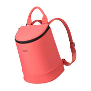 Corkcicle EOLA front view showing coral neoprene and roomy insulated compartment for easy packing