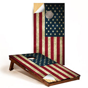 Cornhole Board Wrap front view showing GRAPHIX Express patriotic flag for instant upgrade