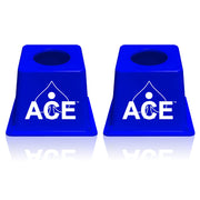 CornholeAce front view of blue airmail box showing official hole and visibility