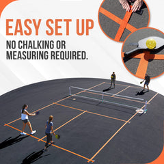 CORTABLE temporary lines on a driveway creating a playable court quickly