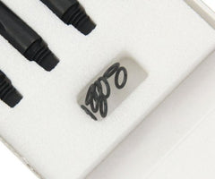 コスモダーツ shaft beside ruler showing 18mm short size for tighter dart balance