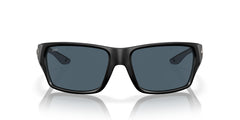 Costa Del Mar Tailfin front view showing matte black frame and grey lenses for versatile style