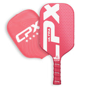 CPX Pickleball Ultra front face in pink showing textured fiber surface for better spin